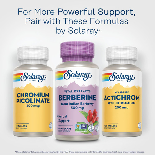 SOLARAY Berberine 500mg - Berberine Supplement for a Healthy, Active Lifestyle - with Berberine HCl from Indian Barberry - Vegan, Non-GMO, 60-Day Guarantee - 60 Servings, 60 VegCaps (60 CT)