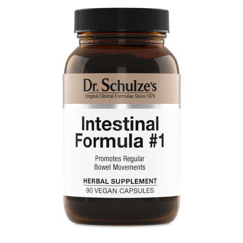 Dr. Schulze's Intestinal Formula #1 - Bowel Movement Supplement for Colon Health Support - Bloating & Constipation Aid - Intestinal Cleanse - All-Natural - Plant-Based - Vegan - 90 Count