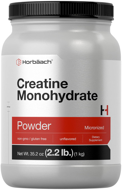 Horbäach Creatine Monohydrate Powder | 2.2lbs (35.2 oz) | Micronized and Unflavored | Vegetarian, Non-GMO, and Gluten Free Supplement