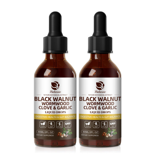 Lukaree Wormwood Black Walnut Clove Cleanse for Humans Tincture – Rapid Gut Detox & Digestive Health with Garlic Pumpkin Seeds Soursop Oregano, 10:1 Ultra-Concentrated Liposomal Tech 98% Absorption