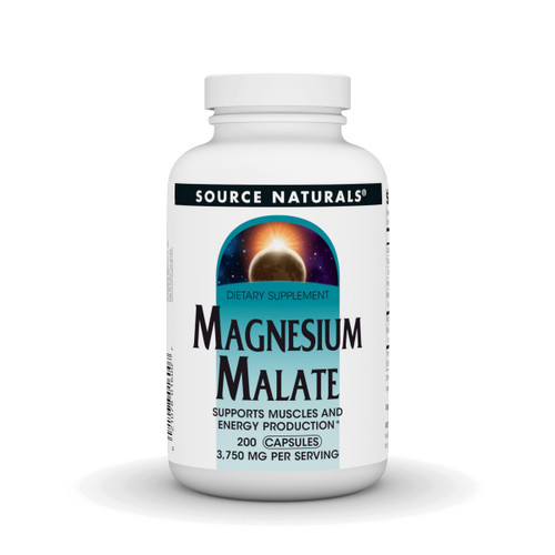 Source Naturals Magnesium Malate, Supports Muscles and Energy Production*, 3750 MG - 200 Capsules