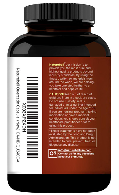 NatureBell Quercetin 1,000mg - 240 Capsules - Ultra Strength Supplement for Healthy Immune Support* - Quercetin Dihydrate from Sophora Japonica - Bioavailable Form