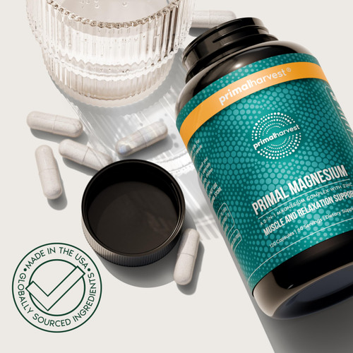 Magnesium Supplement Complex 310mg by Primal Harvest with Magnesium Glycinate, Citrate, Malate, and Zinc 120 Capsules