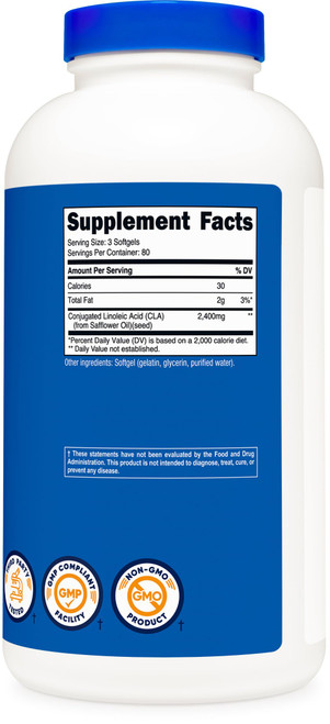 Nutricost CLA (Conjugated Linoleic Acid) 800mg, 240 Softgels