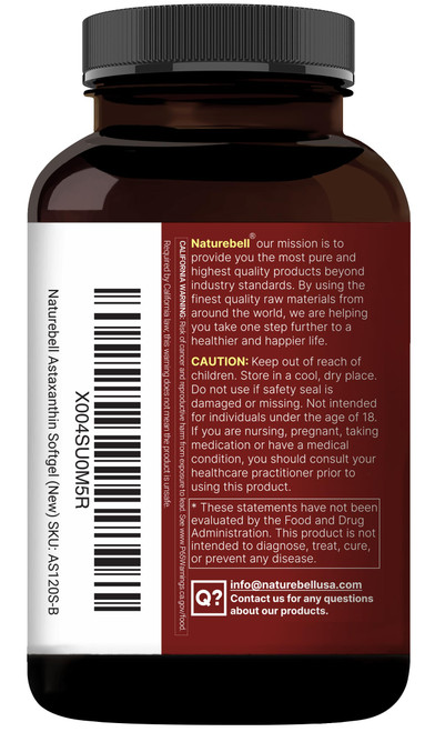 NatureBell Maximum Strength Astaxanthin 12mg, 240 Softgels - 4 Month Supply - Natural Antioxidant from Haematococcus Pluvialis Microalgae | Non-GMO, Gluten Free