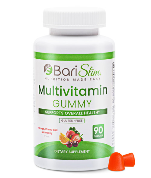 BariSlim Bariatric Chewable Multivitamin Gummies - Specially Formulated Gummy Vitamin for Patients After Weight Loss Surgery - Easy to Digest & Great Tasting Fruit Flavors | 90 Fruit Chews