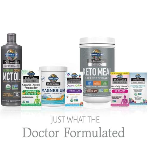 Garden of Life Dr. Formulated Brain Health 100% Organic Coconut MCT Oil 16 fl oz Unflavored, 13g MCTs, Body & Brain Fuel, Certified Non-GMO Vegan & Gluten Free, Hexane-Free