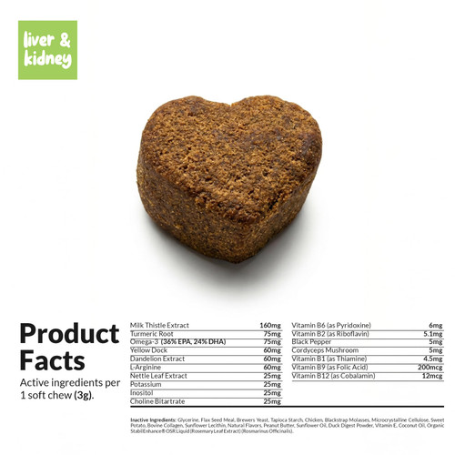 Milk Thistle for Dogs - 90 Soft Chews - Liver and Kidney Support - Hepatic Support with EPA & DHA - Detox - Liver Supplement for Dogs with Choline and L-Arginine.