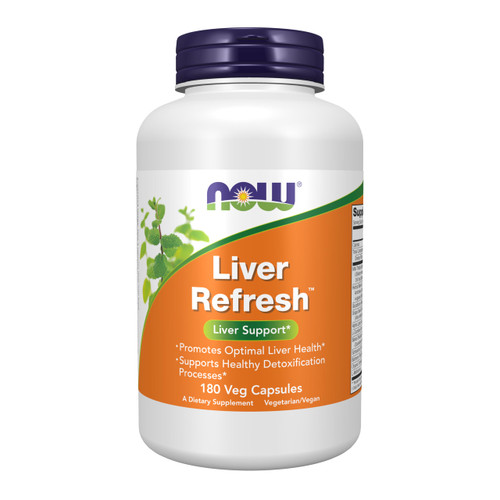NOW Foods Supplements, Liver Refresh™ with Milk Thistle Extract and unique Herb-Enzyme blend, 180 Veg Capsules