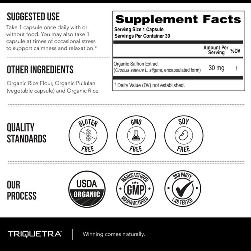 Organic Saffron Extract: Optimized Extract with Safromotivines, Safranal, and Crocins – Clinically Studied | Premium Persian Sargol Quality | Supports Mood, Calmness, and Relaxation – 30 Servings