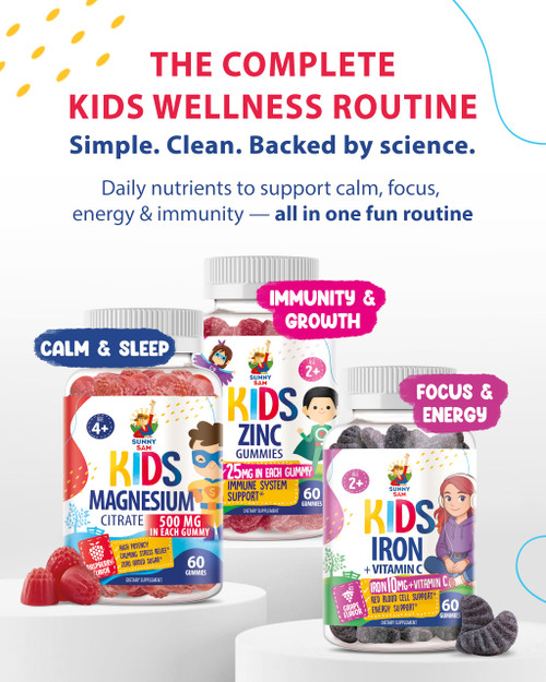 Sugar-Free Magnesium Gummies for Kids & Teens - 500mg Calm Magnesium Citrate Gummies - Kids Magnesium Gummy - Chewable Magnesium Gummy Supplement for Sleep, Mood & Muscle Support - 2Pack