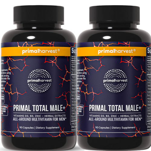 Primal Harvest Total Male+ Multivitamin for Men with Essential Vitamins, Minerals and Herbal Support for Energy, Vitality, Immune Health and Performance