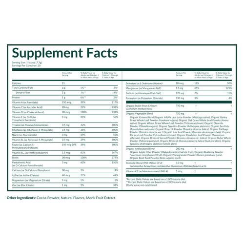 Beam Kids Multivitamin Powder – Kids Vitamins with Greens, Probiotic & Prebiotic, Immune Support for Children & Toddlers, No Artificial Sweeteners, For Picky Eaters, 20 Servings, Chocolate Chip Cookie