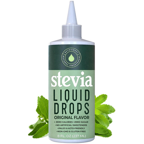 Stevia Liquid Drops, 8 Fl oz, 1823 Servings, Pure Concentrated Drops with Zero Calories & Zero Carbs, Delicious Sugar Substitute Great for Keto & Paleo Diets, by Natrisweet