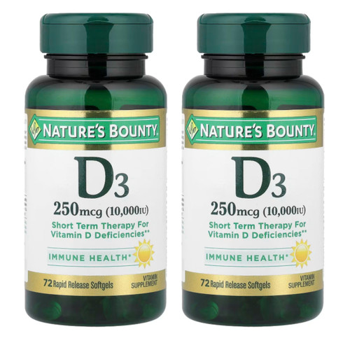 Nature's Bounty, Ultra Strength D3-10,000 IU, 72 Softgels (2pack)