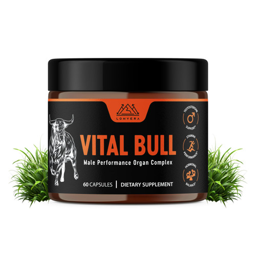 Vital Bull Beef Organ Supplement for Men with Grass Fed Liver, Testicle, Prostate & Bone Marrow – Freeze Dried Beef Organ Capsules for Nutrient Support – 30 Day Supply