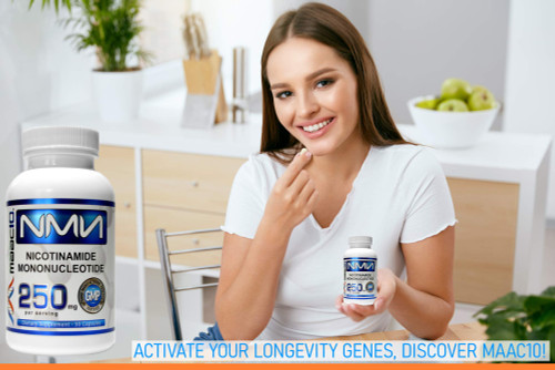 MAAC10 NMN Supplement 1000mg Serving - 99% Pure NMN Nicotinamide Mononucleotide. The Most Powerful NAD Supplement for Optimal Performance (120 Capsules 4 Per Serving).