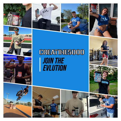 Evlution Nutrition Creatine 5000 - Supports Faster Recovery Lean Muscle Growth & Performance - Pre & Post Workout Powder - 5000mg Pure Creatine Monohydrate Per Serving - 60 Servings - Unflavored