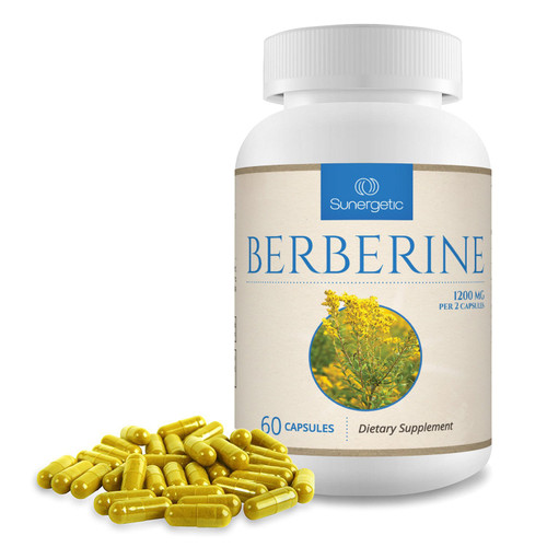 Sunergetic Premium Berberine Supplement - 1200mg Per Serving - Berberine HCL Supplement Non-GMO - Immune Support- 60 Capsules
