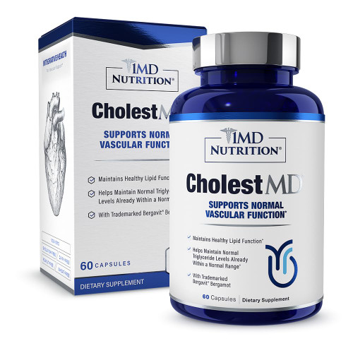 1MD Nutrition CholestMD with Olive Leaf Extract, Bergavit, Niacin, Garlic | 60 Capsules