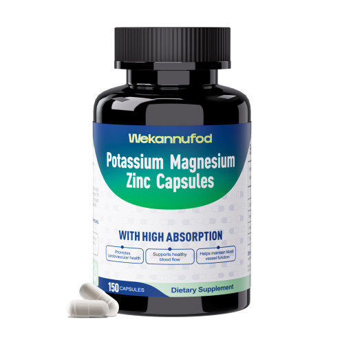 Potassium Magnesium Supplement - 150 Capsules - High Absorption Magnesium Complex - Potassium Supplement to Support Vascular Health & Leg Cramp