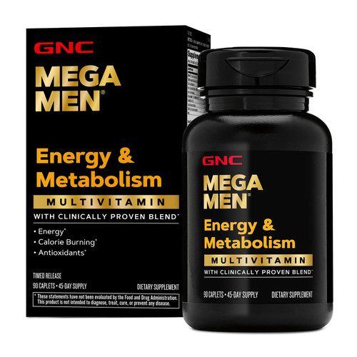 GNC Mega Men Energy & Metabolism Multivitamin | Antioxidants and Increased Calorie Burning | 90 Count