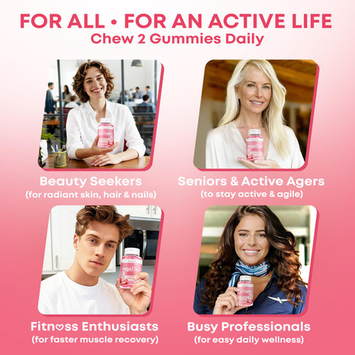 Collagen Peptide Gummies for Women & Men Sugar Free, Hydrolyzed Collagen with Biotin for Hair Skin Nails Digestion, Multi Collagen Protein Type I II III V X with Hyaluronic Acid & Vitamin C, 60 Count