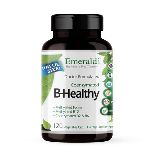 EMERALD LABS B-Healthy - Vegan Vitamin B Complex - Includes Methylated Folic Acid & Full Spectrum B Vitamins - Supports Immune, Brain & Heart Health* - 120 Vegetable Capsules