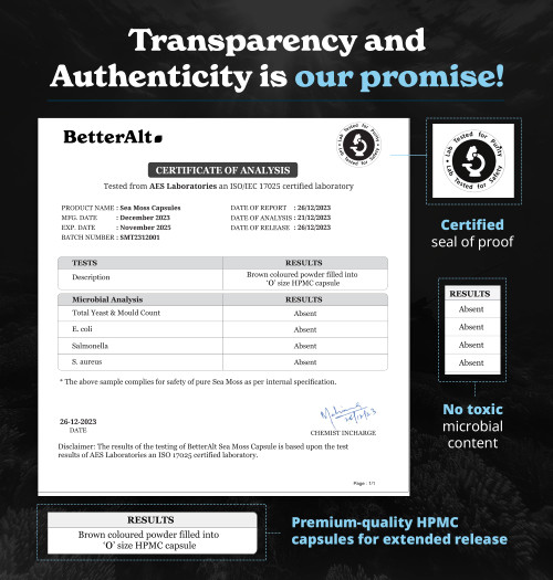 3000mg Iris Sea Moss, 2000mg Black Seed Oil, 1000mg Ashwagandha, 1000mg Burdrock Root, 1000 mg Bladderwrack with Black Pepper & Vitamin C | Vitality & Energy Support | All-in-one supplement | 120 Caps