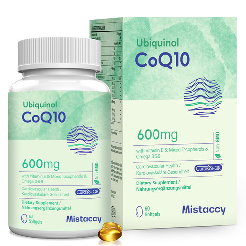 CoQ10 600mg Softgels | High Absorption CoQ10 Ubiquinol Supplement | Reduced Form Enhanced with Vitamin E & Omega 3 6 9 | Antioxidant Powerhouse Good for Health| 60 Softg