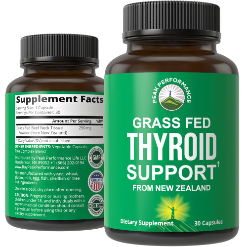 Raw Desiccated Thyroid Supplement. Grass Fed New Zealand Beef Neck & Thyroid Gland Capsules for Women and Men. Ancestral Living Ethically Sourced Bovine Supplements for Energy and Metabolism Support