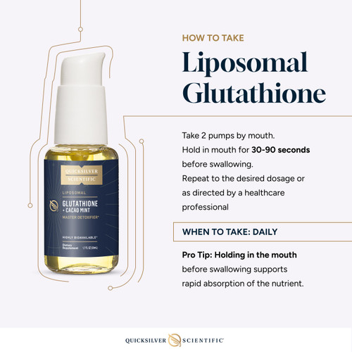 Quicksilver Scientific Liposomal Glutathione - Superior Absorption Oral Glutathione Supplement for Detox & Immune Support - Cacao Mint (1.7 fl oz)