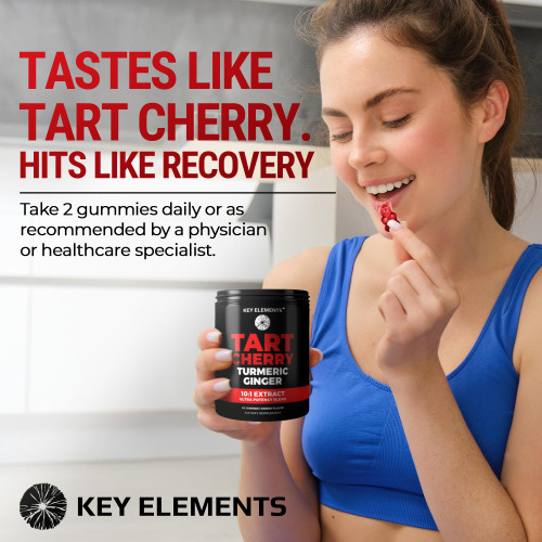 [Ultra Strength] Tart Cherry Gummies Extract with Turmeric & Ginger - Natural Tart Cherry Supplement for Uric Acid Cleanse Support & Recovery Gummies