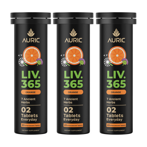 Auric Herbal Liver Support Supplement | Milk Thistle (Silymarin), Turmeric, Garlic, Ginger for Liver Health | Advanced Detox & Cleansing Formula for active Liver | 60 Tablets | Plant Based Gluten-Free