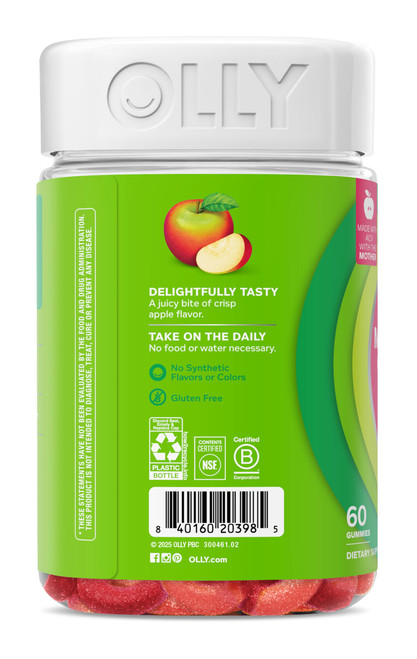 OLLY Metabolism Gummy Rings, Metabolism and Cellular Energy Chewable Supplement,* Apple Cider Vinegar, Vitamin B12, Chromium Picolinate, Apple Flavored, 60 Day Supply - 60 Count