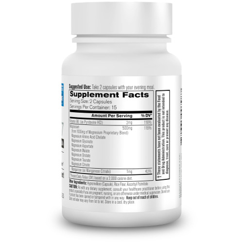 Organixx Magnesium Glycinate Supplement for Support Sleep, Muscle & Heart Health, 7 Type Magnesium Complex with Vitamin B6, Manganese Citrate, Gluten Free, Vegan, Non GMO, (30 Count 2 Pack)