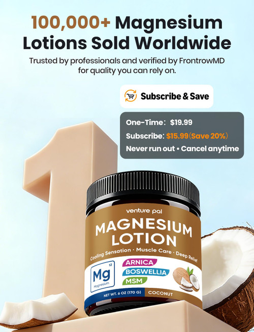 Magnesium Lotion with Arnica, MSM & Boswellia – Cooling Magnesium Cream for Daily Comfort & Relaxation – Lightweight Moisturizing Lotion for Legs & Feet – Safe for Kids – 6 fl oz