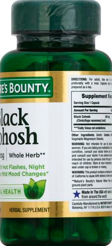 Nature's Bounty Black Cohosh Root Pills and Herbal Health Supplement, Natural Menopausal Support, 540 mg, 100 Capsules (Pack of 3)