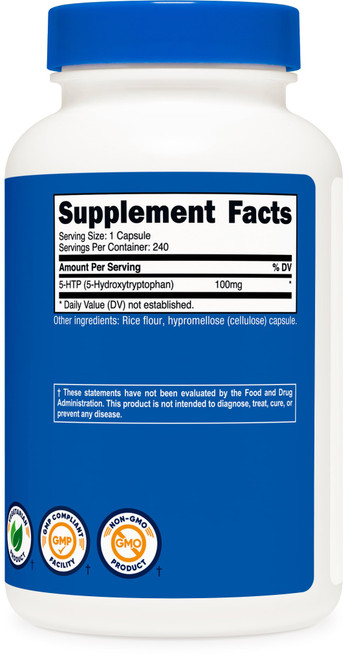 Nutricost 5-HTP 100mg, 240 Vegetarian Capsules (5-Hydroxytryptophan) - Non-GMO & Gluten Free