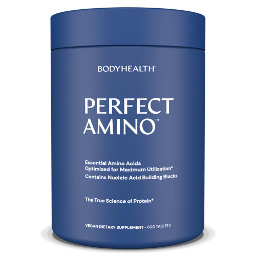 BodyHealth PerfectAmino, Essential Amino Acid with BCAAs + Lysine, Phenylalanine, Threonine, Methionine, Tryptophan, Supplement for Muscle Mass Production, Recovery & Strength (600 ct)