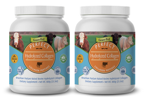 Perfect Supplements – Perfect Hydrolyzed Collagen Powder – 660g – All Natural Collagen - Brazilian Pasture Raised - Promotes Healthy Skin – 2 Pack