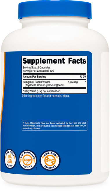 Nutricost Fenugreek Seed 1350mg, 240 Capsules (3 Bottles) - Gluten Free, Non-GMO