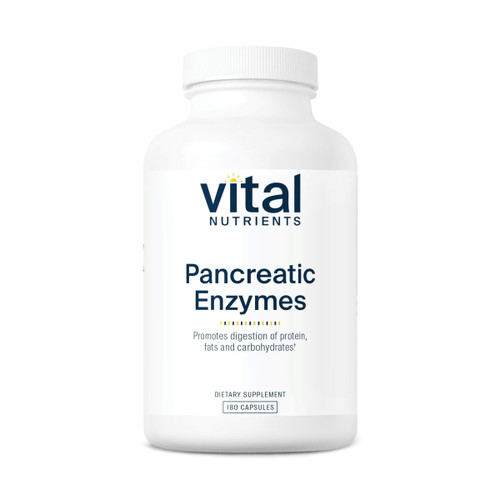 Vital Nutrients Pancreatic Enzymes 1000mg (Full Strength) - Pancreatin Digestion Supplement with Protease, Amylase & Lipase - Digestive Enzymes - Gluten, Dairy, and Soy Free - 180 Capsules