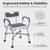 PELEGON Shower Chair for Elderly and Disabled (450lb) with Padded Armrests and Back, Adjustable Height Shower Seat, Heavy Duty Shower Chairs for Inside Shower, Handicap - Blue
