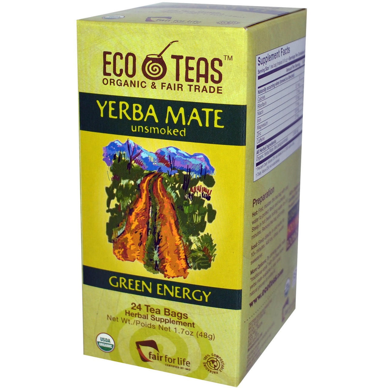 ECOTEAS YERBA MATE TEA BAGS ( 6X24CT )
