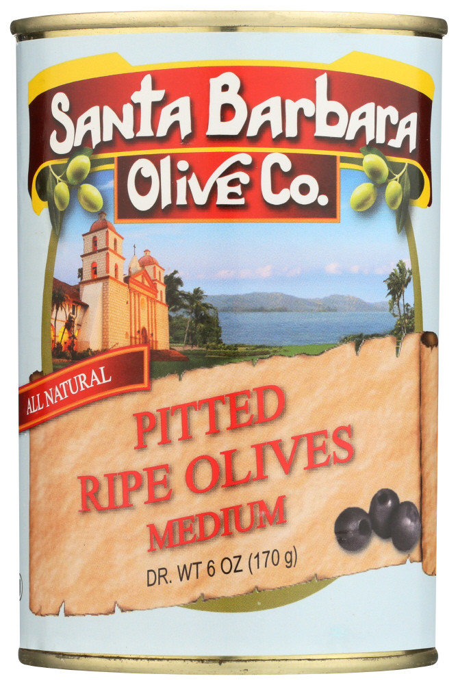 SANTA BARBARA BLACK MEDIUM PITTED OLIVES ( 12X6 OZ )
