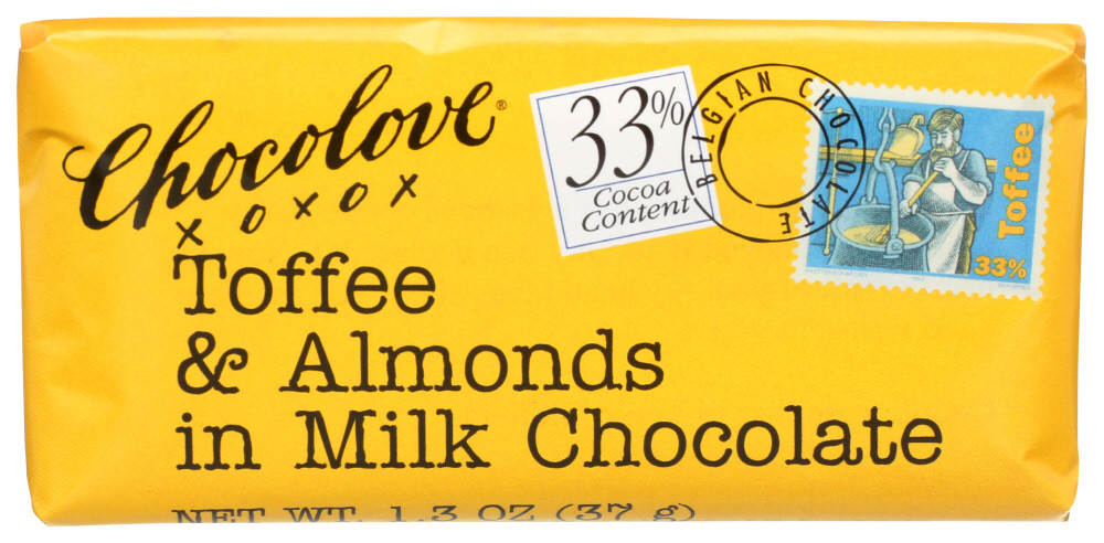 CHOCOLOVE MILK CHOCOLATE TOFFEE & ALMOND MINI BAR ( 12X1.3 OZ )