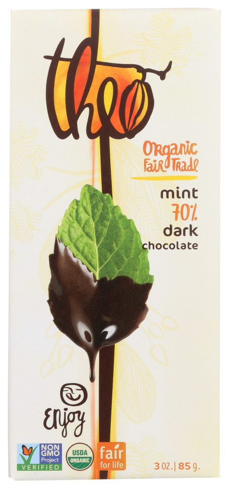 THEO CHOCOLATE DARK CHOCOLATE MINT BAR ( 12X3OZ )