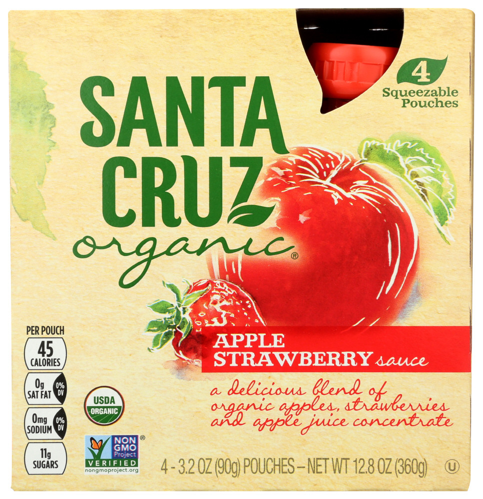 SANTA CRUZ ORGANIC APPLE STRAWBERRY SAUCE ( 6X4 CT )