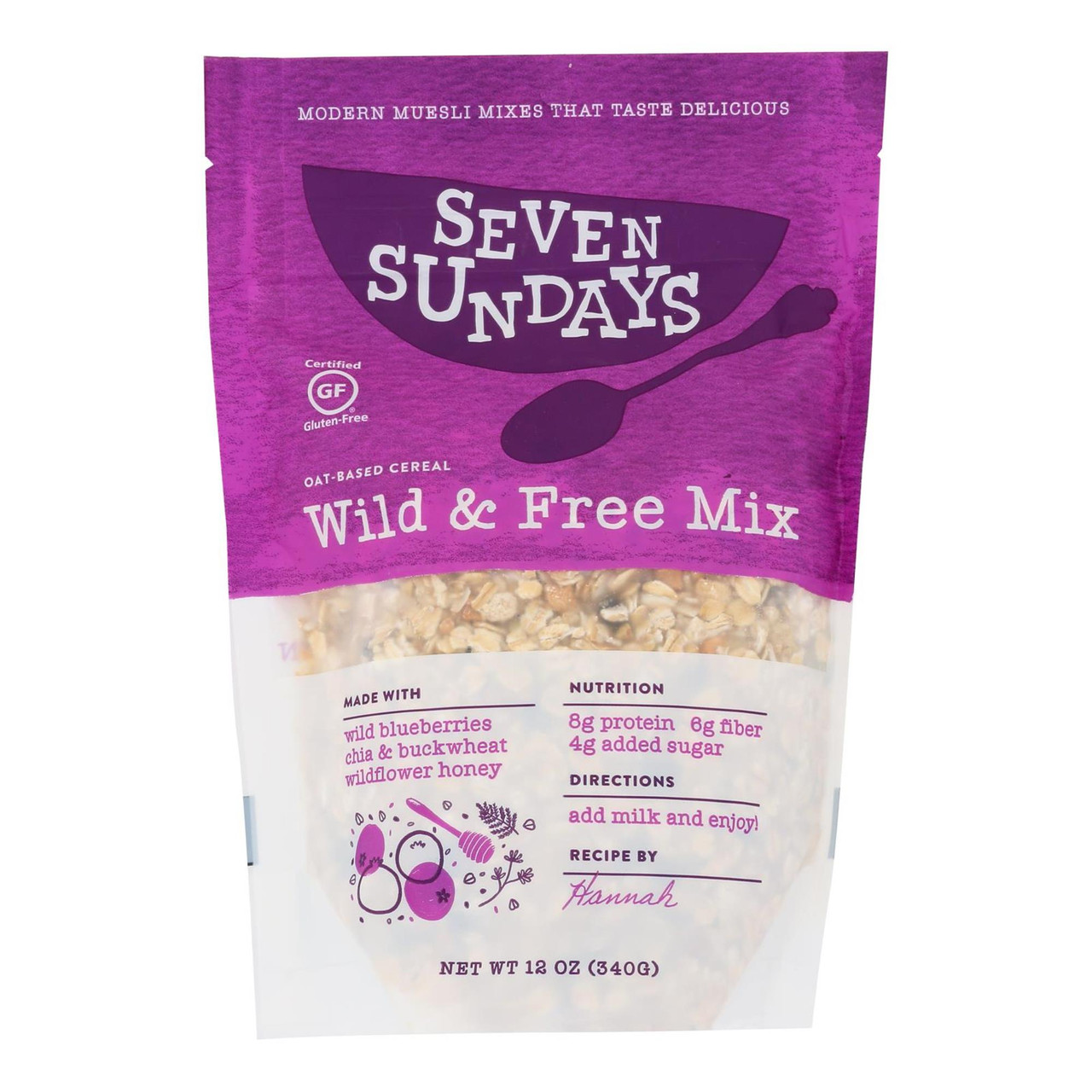 SEVEN SUNDAYS MUESLI - BLUEBERRY CHIA BUCKWHEAT ( 6X12 OZ )